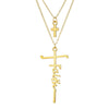 Wholesale Alloy Doublelayer Choker Ochain Women's Personality Geometric Cross Pendant Necklace With Electroplating