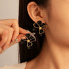 Wholesale Alloy Doublelayer Flower Petal Electroplated Women's Earrings Simple Style