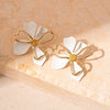 Wholesale Alloy Doublelayer Flower Petal Electroplated Women's Earrings Simple Style