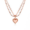 Wholesale Alloy Doublelayer Heart Clavicle Chain With Peach Heart Pendant Necklace For Women
