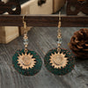 Wholesale Alloy Doublelayer Sunflower Pattern Earrings Retro Bohemian Style Electroplated For Women