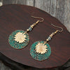 Wholesale Alloy Doublelayer Sunflower Pattern Earrings Retro Bohemian Style Electroplated For Women