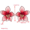 Wholesale Alloy Doublelayer Textile Fabric Microinlay Threedimensional Flower Earrings For Women