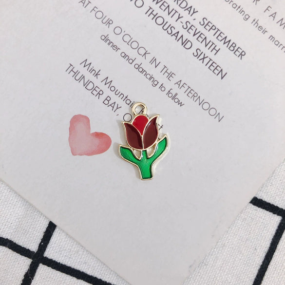Wholesale Alloy Dripping Oil Butterfly Hollow Flower Three Dimensional Rose Earrings Jewelry Accessories