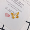 Wholesale Alloy Dripping Oil Butterfly Hollow Flower Three Dimensional Rose Earrings Jewelry Accessories