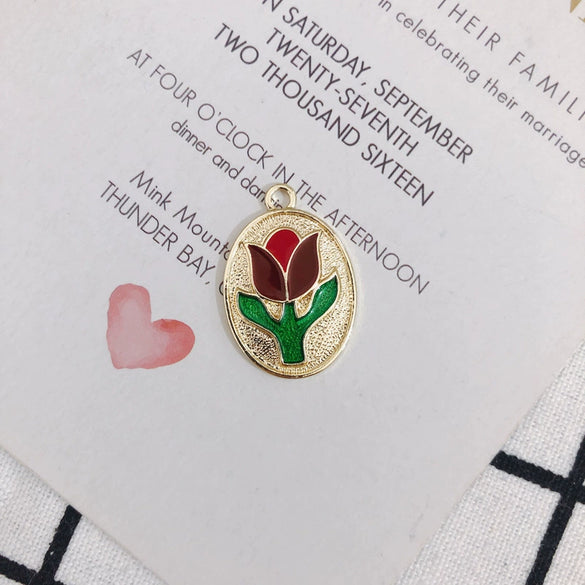 Wholesale Alloy Dripping Oil Butterfly Hollow Flower Three Dimensional Rose Earrings Jewelry Accessories