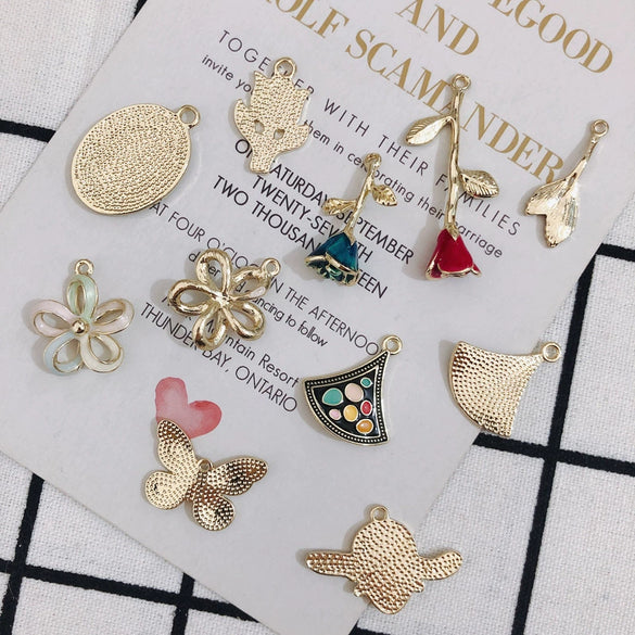 Wholesale Alloy Dripping Oil Butterfly Hollow Flower Three Dimensional Rose Earrings Jewelry Accessories