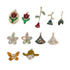 Wholesale Alloy Dripping Oil Butterfly Hollow Flower Three Dimensional Rose Earrings Jewelry Accessories