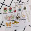 Wholesale Alloy Dripping Oil Butterfly Hollow Flower Three Dimensional Rose Earrings Jewelry Accessories