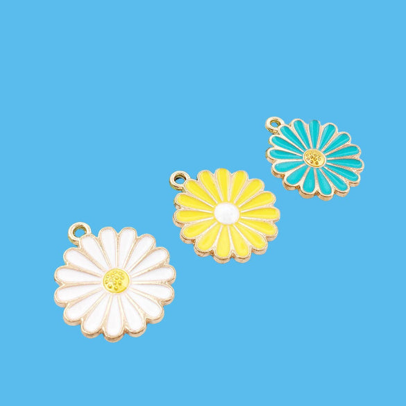 Wholesale Alloy Dripping Oil Daisy Pendant Accessories Cartoon Plants Flowers Style