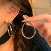 Wholesale Alloy Drop Plain Hoop Earrings For Women Electroplated