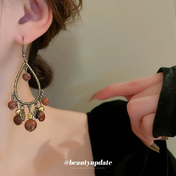 Wholesale Alloy Drop Shape Vintage Style Electroplated Women Earrings