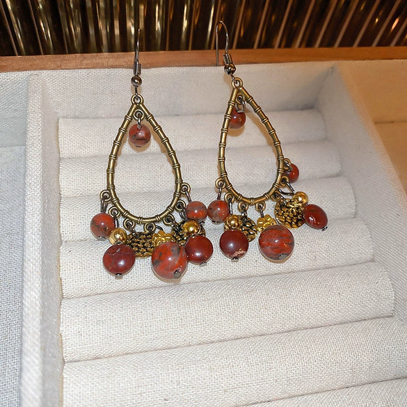 Wholesale Alloy Drop Shape Vintage Style Electroplated Women Earrings