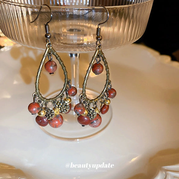 Wholesale Alloy Drop Shape Vintage Style Electroplated Women Earrings