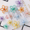 Wholesale Alloy Ear Jewelry Accessories With Color Petals Double Hollow Flowers And Baking Paint
