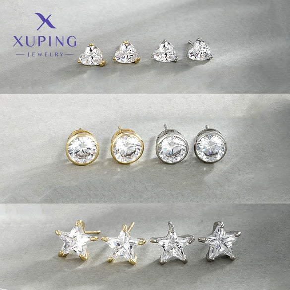 Wholesale Alloy Earrings Minimalist Style With Heart And Star Shapes Electroplated For Women