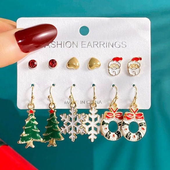 Wholesale Alloy Earrings With Cartoon Characters Dripping Oil Design For Women Festival Elements Style