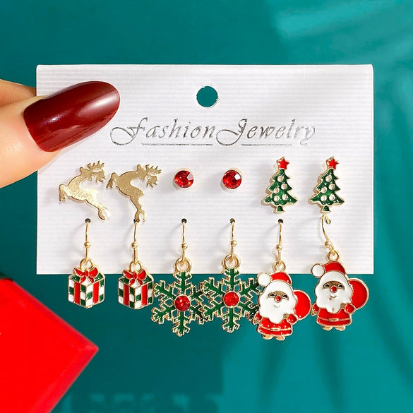 Wholesale Alloy Earrings With Cartoon Characters Dripping Oil Design For Women Festival Elements Style