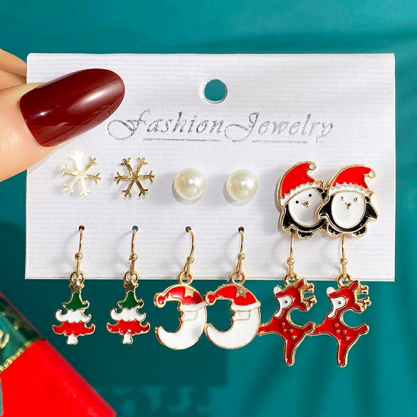 Wholesale Alloy Earrings With Cartoon Characters Dripping Oil Design For Women Festival Elements Style