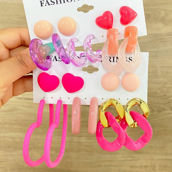 Wholesale Alloy Earrings With Cartoon Heart Bear Design Stainless Steel Needle Electroplating Unisex