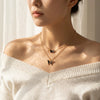 Wholesale Alloy Electroplated Animal And Zodiac Shaped Butterfly Pendant Necklace Bracelet Set And Niche High End Oil Drip Earrings For Women
