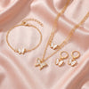 Wholesale Alloy Electroplated Animal And Zodiac Shaped Butterfly Pendant Necklace Bracelet Set And Niche High End Oil Drip Earrings For Women