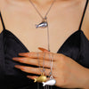 Wholesale Alloy Electroplated Animal Zodiac Fish Whale Pendant Clavicle Chain Necklace For Women