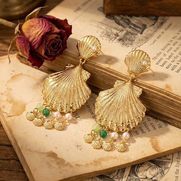 Wholesale Alloy Electroplated Animal Zodiac Starfish Shell Pendant Earrings For Women