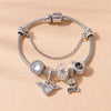 Wholesale Alloy Electroplated Bracelet With Angel Wings Bear Crown Rhombus Geometric Animal Zodiac Pendants