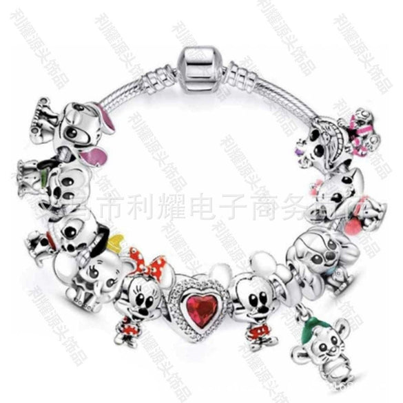 Wholesale Alloy Electroplated Cartoon Character Beaded Charm Bracelet For Unisex