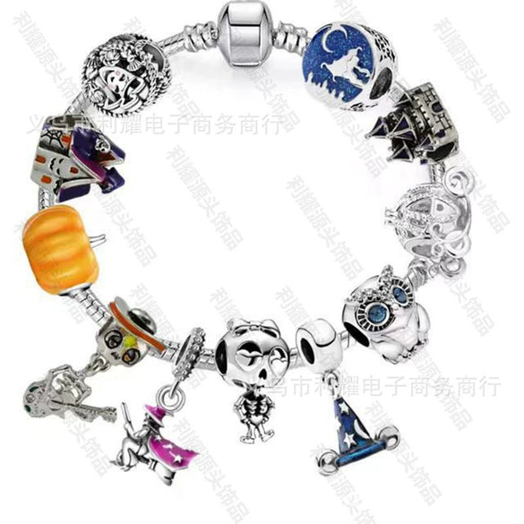 Wholesale Alloy Electroplated Cartoon Character Beaded Charm Bracelet For Unisex
