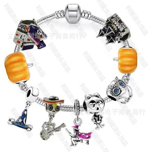 Wholesale Alloy Electroplated Cartoon Character Beaded Charm Bracelet For Unisex