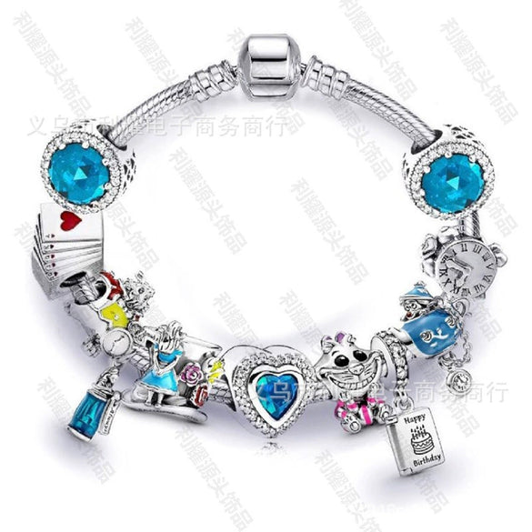 Wholesale Alloy Electroplated Cartoon Character Beaded Charm Bracelet For Unisex