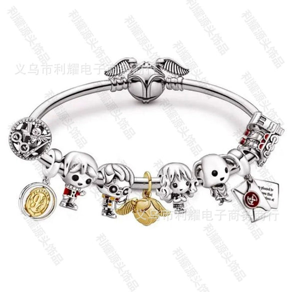 Wholesale Alloy Electroplated Cartoon Character Beaded Charm Bracelet For Unisex