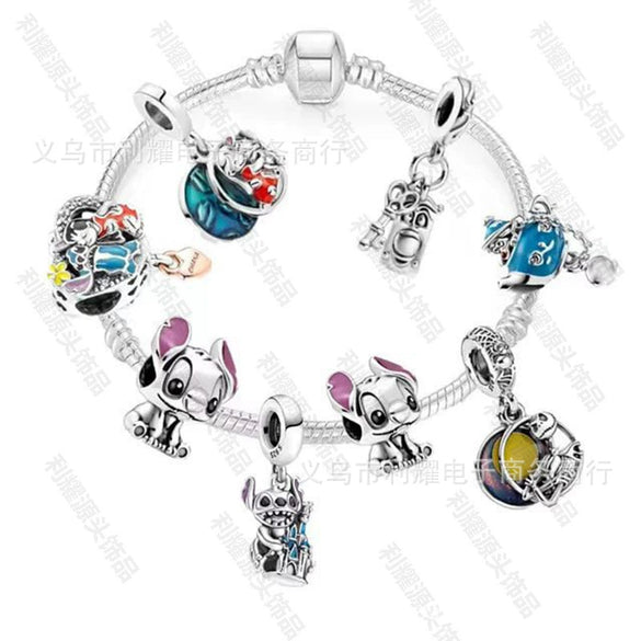 Wholesale Alloy Electroplated Cartoon Character Beaded Charm Bracelet For Unisex