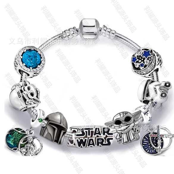 Wholesale Alloy Electroplated Cartoon Character Beaded Charm Bracelet For Unisex