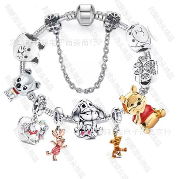 Wholesale Alloy Electroplated Cartoon Character Beaded Charm Bracelet For Unisex