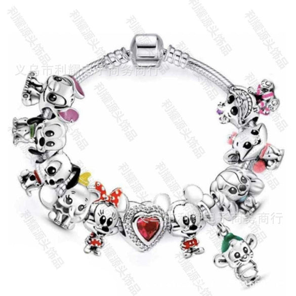 Wholesale Alloy Electroplated Cartoon Character Beaded Charm Bracelet For Unisex