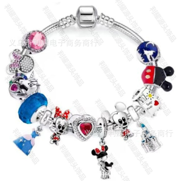 Wholesale Alloy Electroplated Cartoon Character Beaded Charm Bracelet For Unisex