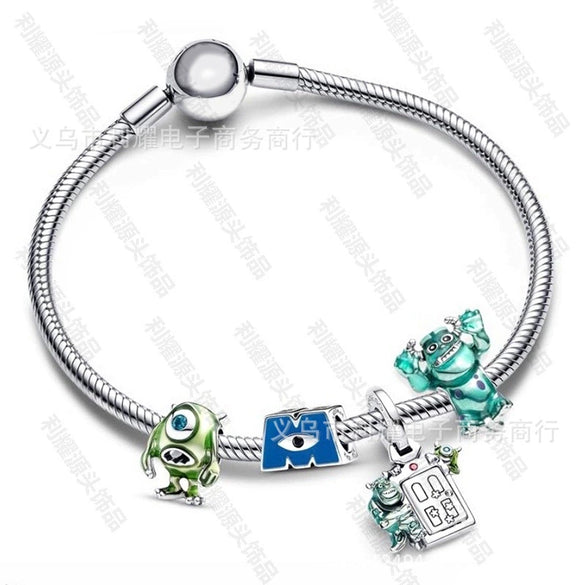 Wholesale Alloy Electroplated Cartoon Character Beaded Charm Bracelet For Unisex