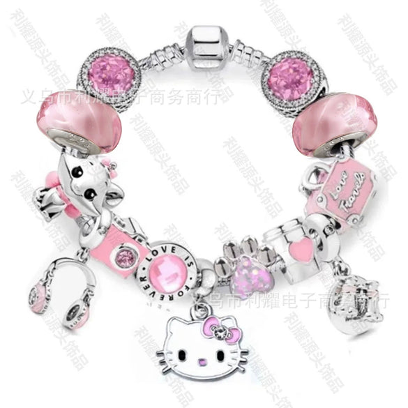 Wholesale Alloy Electroplated Cartoon Character Beaded Charm Bracelet For Unisex