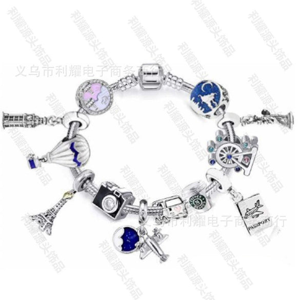 Wholesale Alloy Electroplated Cartoon Character Beaded Charm Bracelet For Unisex