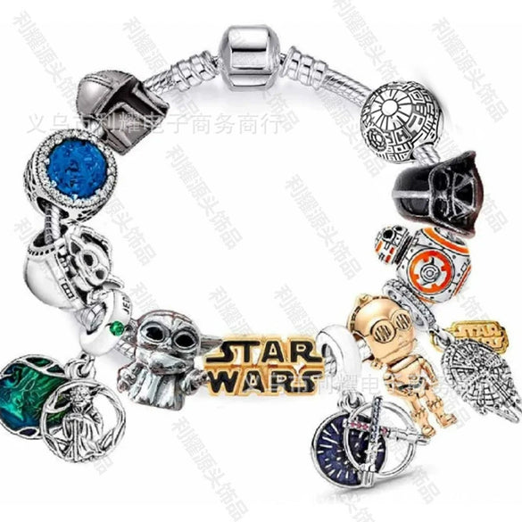 Wholesale Alloy Electroplated Cartoon Character Beaded Charm Bracelet For Unisex