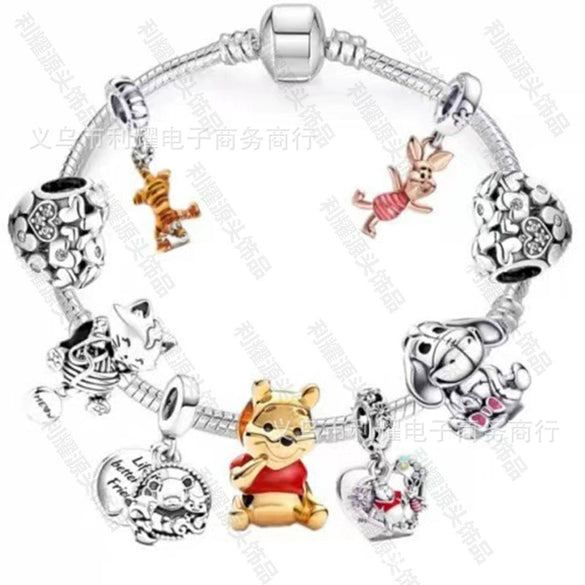 Wholesale Alloy Electroplated Cartoon Character Beaded Charm Bracelet For Unisex