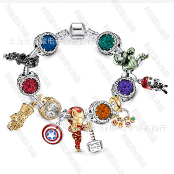 Wholesale Alloy Electroplated Cartoon Character Beaded Charm Bracelet For Unisex