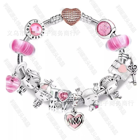 Wholesale Alloy Electroplated Cartoon Character Beaded Charm Bracelet For Unisex