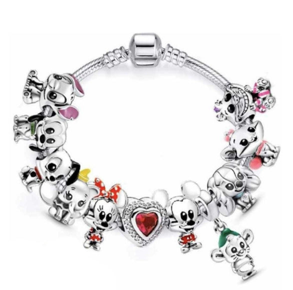 Wholesale Alloy Electroplated Cartoon Character Beaded Charm Bracelet For Unisex