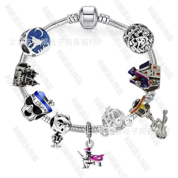Wholesale Alloy Electroplated Cartoon Character Beaded Charm Bracelet For Unisex