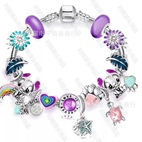 Wholesale Alloy Electroplated Cartoon Character Beaded Charm Bracelet For Unisex