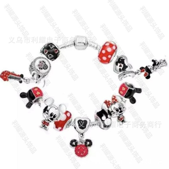Wholesale Alloy Electroplated Cartoon Character Beaded Charm Bracelet For Unisex